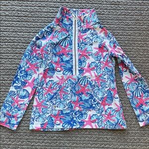 Lilly Pulitzer Blue and Pink Starfish PullOver, size Small